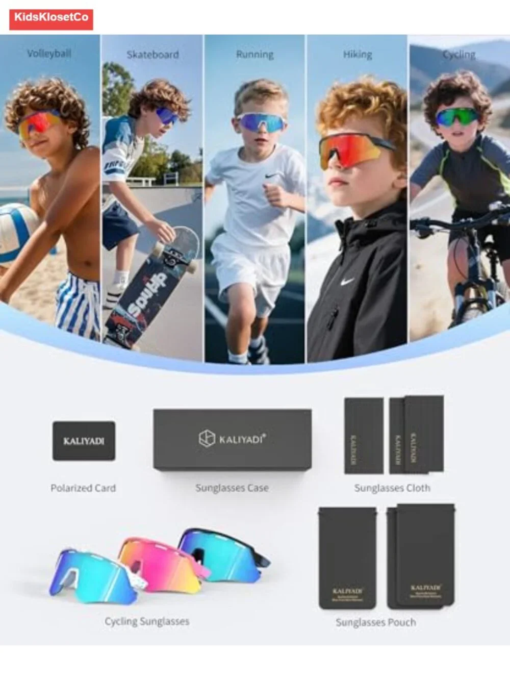 Polarized Kids Sunglasses - UV400 Protection Youth Baseball Sunglasses for